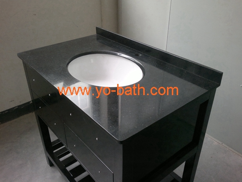 hotel vanity cabinet with marble top