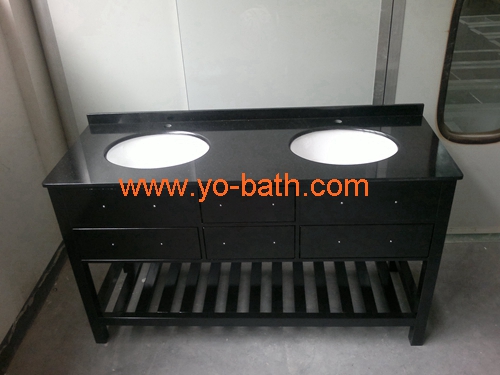 hotel vanity cabinet with marble top